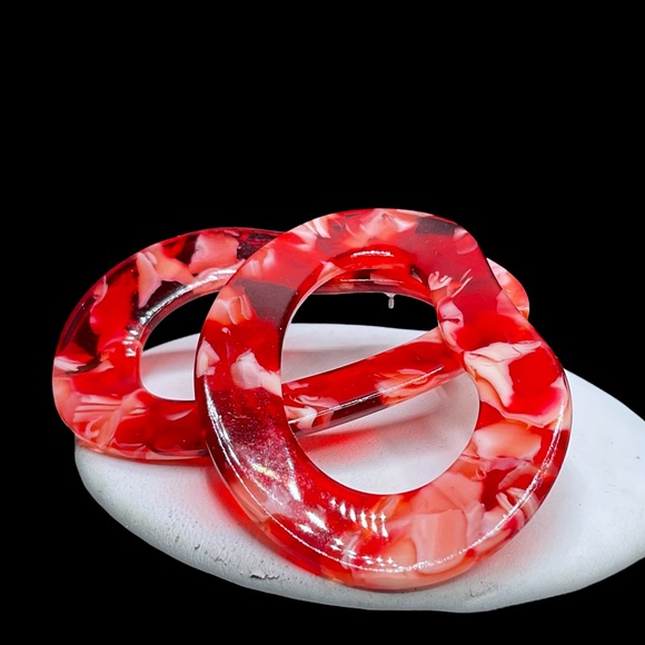 🔥6 Items for $20! Large Vintage Lucite Earrings - Picture 2 of 15